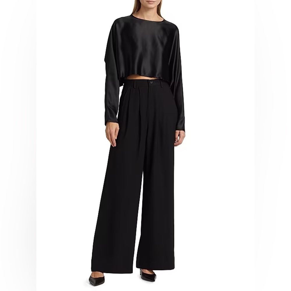 Nonchalant Black Polyester Fabi Wide Leg Pant Size‎ S
